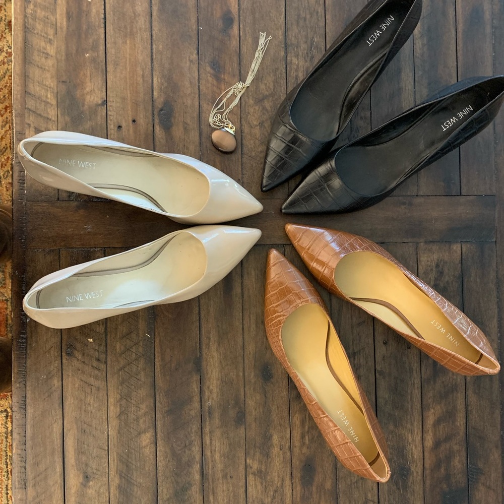 Nine West Heels; 3 Pair. Size 10M
